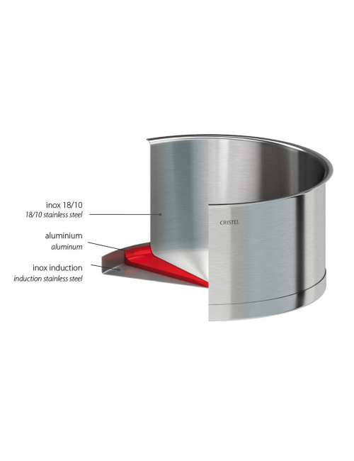 CRISTEL Strate 3-Piece Saucepan Set + 1 Strate Stainless Steel Handle