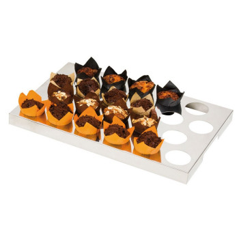 MATFER Tulip Cup Tray, 7cm Cells, Stainless Steel, 56x36cm