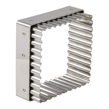 MATFER Stainless Steel Fluted Square Cutter 8x8cm