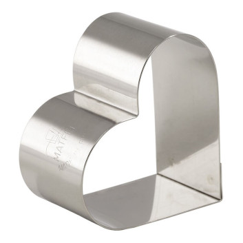 MATFER Set of 4 Heart-Shaped Stainless Steel Nuns, 7x5.5x3cm