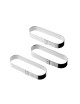 MATFER Set of 6 Mozaïk Oblong Finger-Shaped Stainless Steel Tartlet Rings