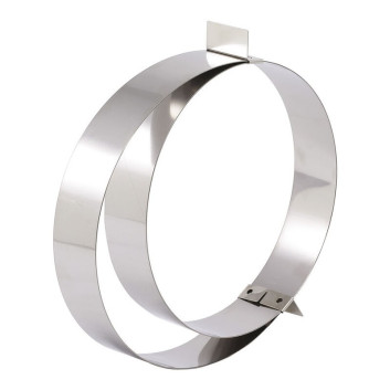 MATFER expandable stainless steel dessert ring from 18 to 36 cm, height 4.5 cm