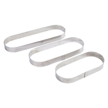 MATFER Mozaïk Oblong Stainless Steel Tart Ring - 3 Sizes