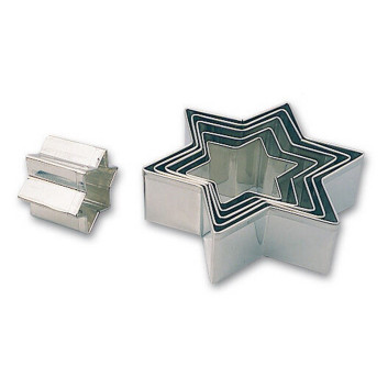 MATFER Box of 6 Star Cutters, 4 to 11 cm, Tinplate