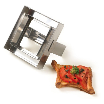 MATFER Square-Shaped Double Stainless Steel Cutter, 11cm, with Handle