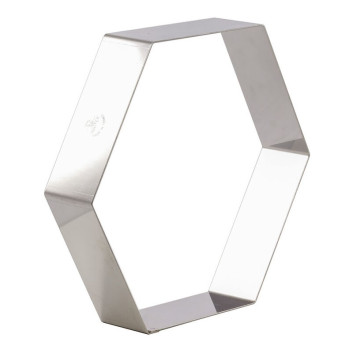 MATFER Hexagon Stainless Steel Dessert Ring, Height 4.5cm - 2 Sizes