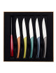 DEGRENNE Set of 6 Quartz Mirror Multicolor Steak Knives