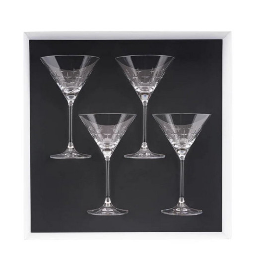 DEGRENNE Set of 4 Newport Twist 21cl Martini Glasses