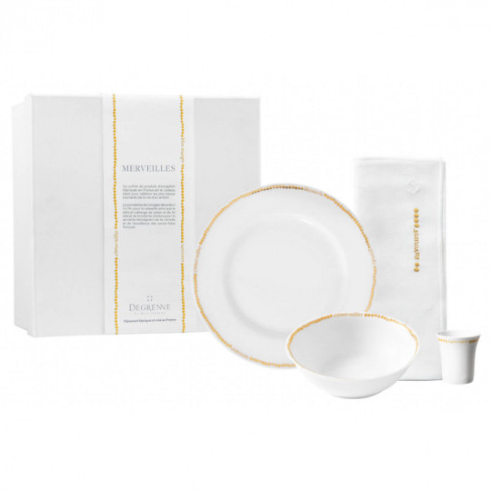 DEGRENNE Merveilles 4-Piece Porcelain Dinnerware Set