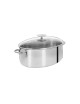 CRISTEL Mutine Fixed Oval Stainless Steel Dutch Oven with Glass Lid, 30x22cm