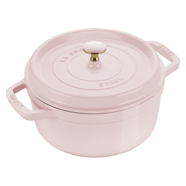 STAUB Sorbet Rose Round Cast Iron Cocotte - 4 Sizes