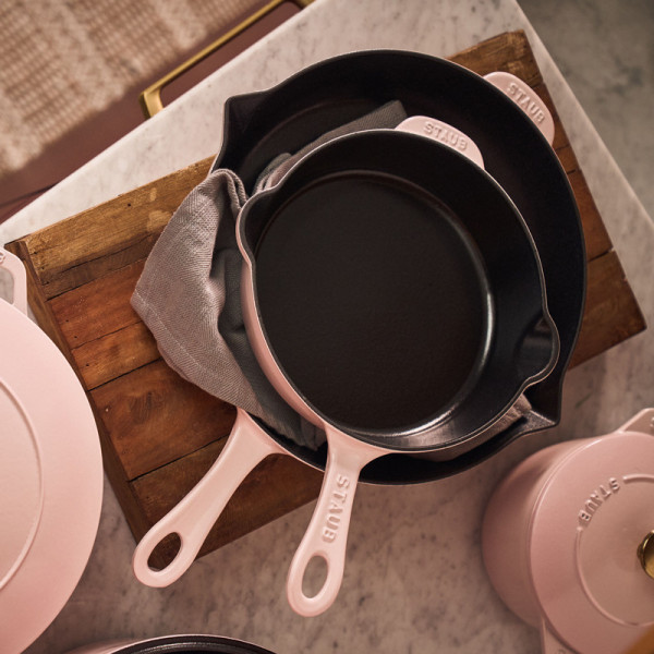 STAUB Sorbet Rose Cast Iron Frying Pan - 3 Sizes