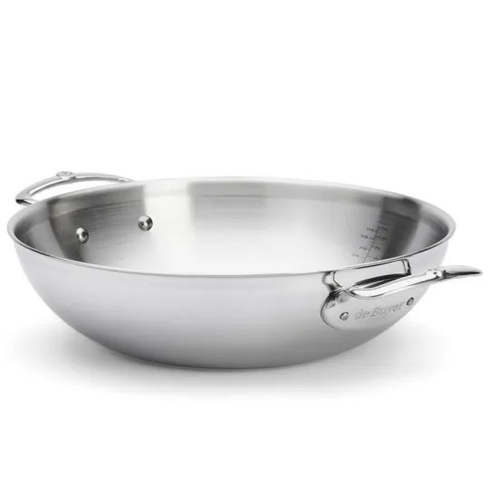 DE BUYER Affinity Stainless Steel Domed Wok 32cm