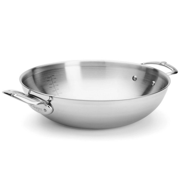 DE BUYER Affinity Stainless Steel Domed Wok 32cm
