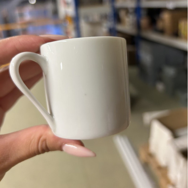 DEGRENNE Second Choice Set of 6 L White 10cl Porcelain Coffee Cups