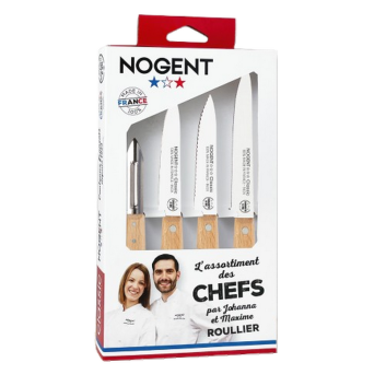 NOGENT Beech Chefs' Kitchen Set of 4 Knives