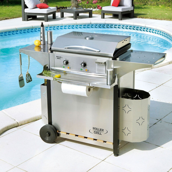 Roller Grill 600 stainless steel trolley for plancha