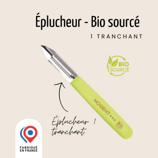 Éplucheur 1 tranchant NOGENT 3 ETOILES Classic Pro Bio Sourcé - 3 coloris