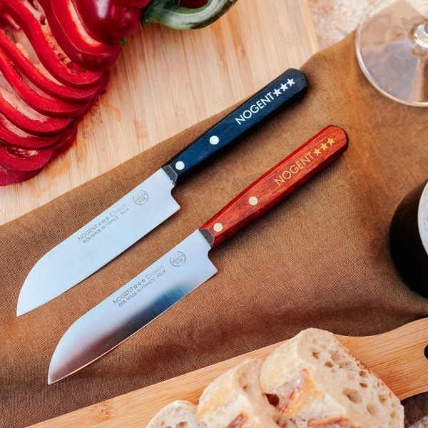 Couteau Santoku NOGENT 3 ETOILES Classic lame lisse de 11cm - 3 coloris