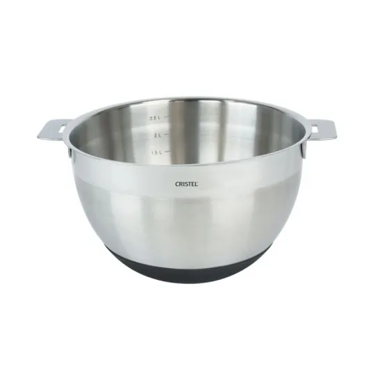 CRISTEL mixing bowl with detachable handle and non-slip silicone base – 2 sizes