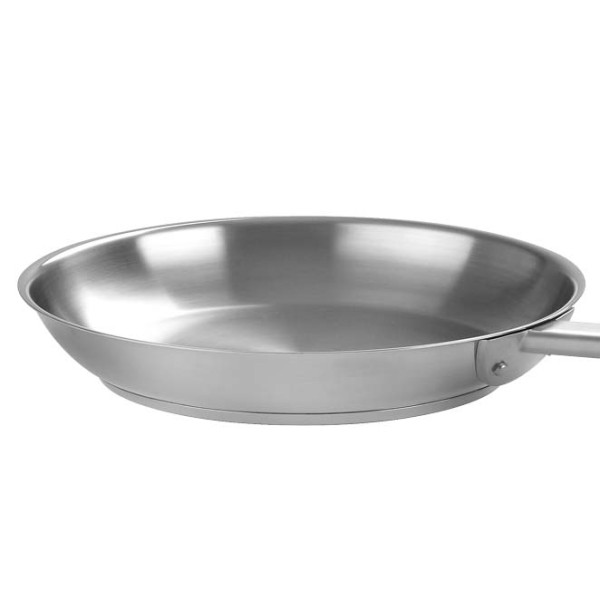 Cristel Strate brushed stainless steel frying pan with fixed handle - 3 sizes