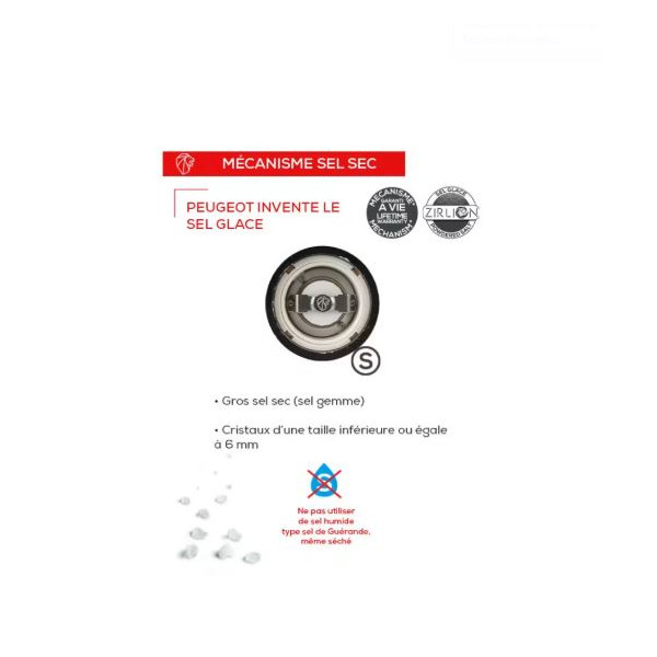 Peugeot Line Carbon dry salt or pepper mill - 2 sizes